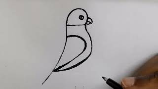 Parrot drawing from 5 number - @TamilNewArt