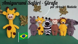 Girafa Amigurumi Safári (Corpo Sem Costura)