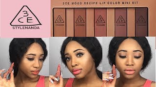 3CE MOOD RECIPE LIP COLOR REVIEW ON MEDIUM/ TAN SKIN (2019) | OHWGE