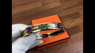 Hermes Cloisonné Enamel Bangle