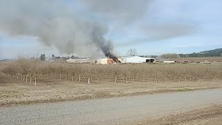 Fully Involved Hay Barn Fire, Amity, Oregon