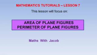 MATHS-Chapter 24(PERIMETER AND AREA OF PLANE FIGURES)