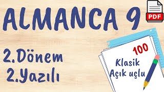 Almanca 9. Sınıf 2. Dönem 2. Yazılı Soruları Almanca yazılıya hazırlık +PDF