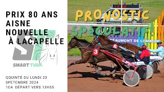 PRONOSTIC TURF  PMU QUINTÉ TOP 5 GRATUIT PRIX 80 ANS AISNE NOUVELLE QUINTÉ DU LUNDI 23 SPETEMBRE 202