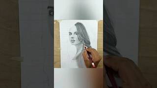 How to draw realistic girl portrait sketch #creativeart #drawing #shorts