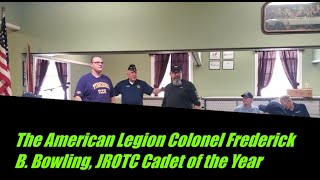 MJHS, MCJROTC Cadet Noah Whitworth: American Legion "Cadet of the Year" Scholarship Recipient