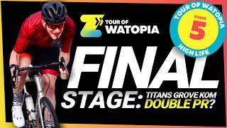 100kg ZWIFT SPRINTER vs Titans Grove KOM PR X 2  // Tour of Watopia Stage 5 2022