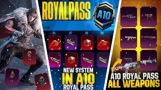 A10 Royal Pass 1 To 100 Rp Rewards | Free Materiels and Emblems | 7 Weapons In A10 Rp | Pubgm\Bgmi