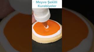 Meyve Şekilli Kurabiyeler 🍊🍪  Fruit Shaped Cookies 🧡  Kurabiye Tarifi - Leziz Tatlar #shorts