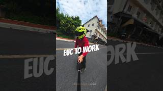 Ride to work on EUC #electricunicycle #electricvehicle #extremebullcommander #monowheel #fypシ゚viral