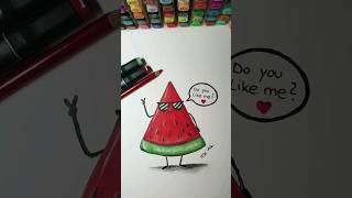 🍉🙂CanYoU DrAw Me??🍭🍉EasY 😎 WaTerMelon💕 #shorts #easy #trending #satisfying #creative #watermelon