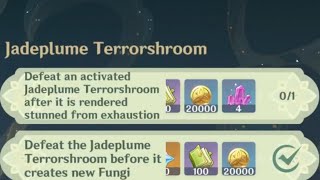 Defeat an activated Jadeplume Terrorshroom after it is rendered stunned from exhaustion