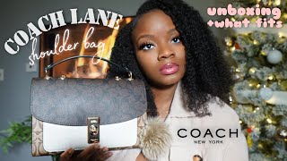 Coach Lane shoulder Bag Unboxing + What Fits & Mod Shots