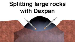 Splitting large rocks with Dexpan.