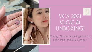 Van Cleef & Arpels Shopping, unboxing Alhambra earrings & trying 2021 Holiday Pendant #vcashopping