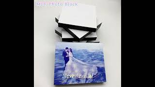 MDF Standing Photo Block With Self-adhesive for Photo Sticky