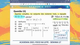 UFPE - SEMANA 17 (M1) - Rui Lima - Equação Modular