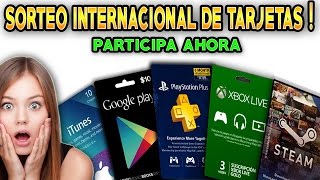 SORTEO TARJETAS DE 20EUROS PARA CANJEAR EN GOOGLE PLAY, ITUNES,STEAM...