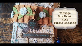 VINTAGE MINIBOOK WITH FABRIC TAB BINDING