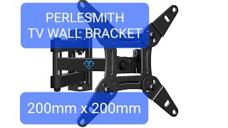 PERLESMITH TV WALL BRACKET REVIEW, 200mm X 200mm fit, 20 kg, UNBOXING INSTRUCTIONS.