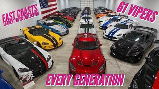 DODGE VIPER COLLECTION 61 VIPERS!.. the countries second largest viper collection full walkthrough!