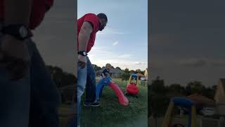 Cam playing on his slide 8-25-17