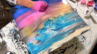 #320 Gorgeous Sunset Beach Swipe! With Bloom Waves 🌊🏝️