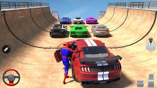 superhero mega ramp car stunt gameplay