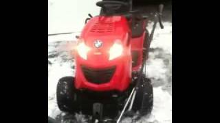 Toro LX425  Garden Tractor Plowing Snow , ready for snow fun snow plowing with craftsmans