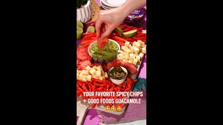 Hot Spicy Chip Grazing Board with Chunky Guacamole