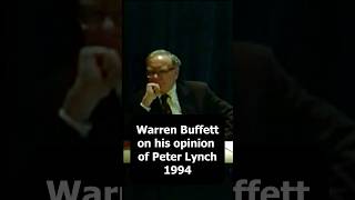 💡Investment Wisdom: Warren Buffett's Insights on Peter Lynch (1994) #valueinvesting  #fyp #stocks