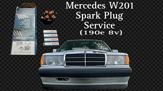 W201 190e Mercedes Benz spark plug service @wavecatcher