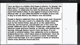 Google Slides Cinco de Mayo reading