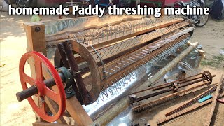 homemade Paddy threshing machine