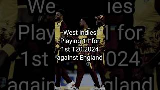 West Indies Playing 11 for 1st T20 2024 against England #westindies #cricket #shorts #playing11 #t20