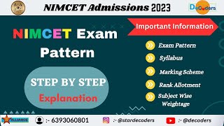 NIMCET 2023 test pattern