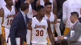 Tristan Thompson catches an elbow from Julius Randle and nearly lose his two front teeth