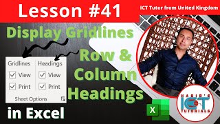 Lesson 41 - How to display and print GRIDLINES and ROW & COLUMN HEADINGS in Excel