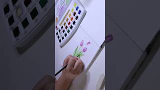 Simple and easy watercolor tulips - Watercolor practice #art #watercolor