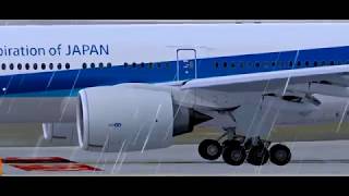 ANA 777-300ER Rainy take off from Narita | Last Video with Ezdok