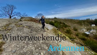 Winter en de laatste sneeuw: Ardennen I wandelen: Dolmen en Menhirs I Kasteelruïne La Roche