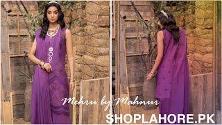 [NEW ARRIVAL] Mehru by Mahnur 3pcs unstitched embroidered summer lawn 2024 pt-2