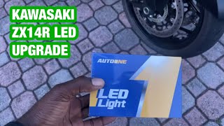 Kawasaki zx14r autoone led head light upgrade