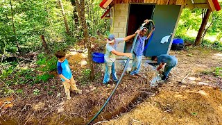 Spring house project! Burying the pipe!