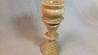 Wood turning - Quick guide on rose shape candlestick holder (Hazel wood)