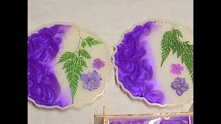 Beautiful Coaster set made with dried flowers | Resin Tutorial