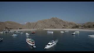 Labuan Bajo from a far with boat  | View | Stockshot Footage Labuan Bajo | DJI 0031