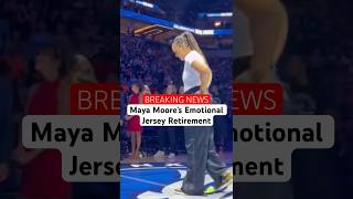 Maya Moore gets emotional during her Minnesota Lynx jersey retirement.