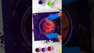 EASY Planet Painting with Fluid Acrylics - Should TRY! 🤩 #art #fluidpouring #shorts