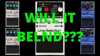 Will It Belnd??? Two Boss SY-1 Pedals and Two Boss DD-8 Pedals Blended In Parallel Via an LS-2